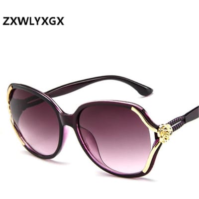 Bloem Zonnebril Vrouwen Verloop Klassiek Vintage Dames Oversized Zonnebril UV400 Bril Oculos Feminino C2 black