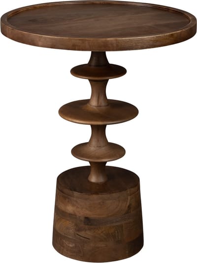 Dutchbone Cath Bijzettafel Rond 46 cm Mangohout - Bruin