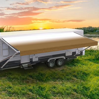 Luifel Stof Vervanging - Camper Luifel Cover - Bescherming Buiten - Weerbestendig Vinyl - 21 Voet - Dune Fade