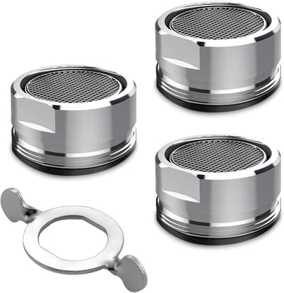 3 Stuks Waterkraan Strainer en Jet Regulator, 24 mm Filter voor Waterbesparing, Inclusief Rvs Filter en Sleutel voor Eenvoudige Installatie