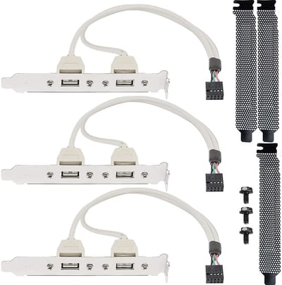 Allecto - USB Achterpaneel Uitbreidingsbeugel - 2 Type-A Poorten - Dust Filter voor optimale bescherming - Ideaal voor computer accessoires - Verho...
