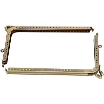 2 stuks Metalen Portemonneeframe Tas Sluiting Lock Kleermaker DIY Accessoires Legering L-vormig Glad 18,5cm black
