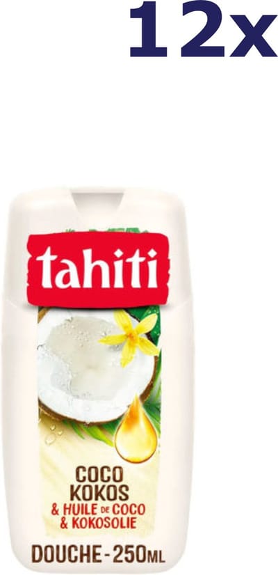 12x Tahiti Douchegel - 250ml - kokos & kokosolie