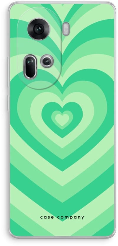 Case Company® - Hoesje geschikt voor Oppo Reno 11 hoesje - Hart Groen - Soft Cover Telefoonhoesje - Bescherming aan alle Kanten en Schermrand