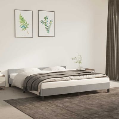 vidaXL - Bedframe - zonder - matras - 180x200 - cm - fluweel - lichtgrijs