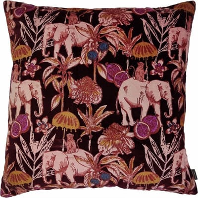 Elephant Print Bordo Kussen | 60 X 60 | Sierkussen Voor Woonkamer Of Slaapkamer