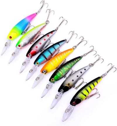 Swimbait kunstaas voor forel en baars, 8 stuks, realistisch baslokaas met crankvissen.