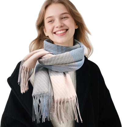 Lange zachte tartan sjaal voor dames en meisjes, warme wintersjaals en omslagdoeken met kwastjes voor herfst en winter