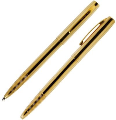 Originele Fisher Space Pen Cap-O-Matic Space Pen, Gelakt Messing (#M4G)