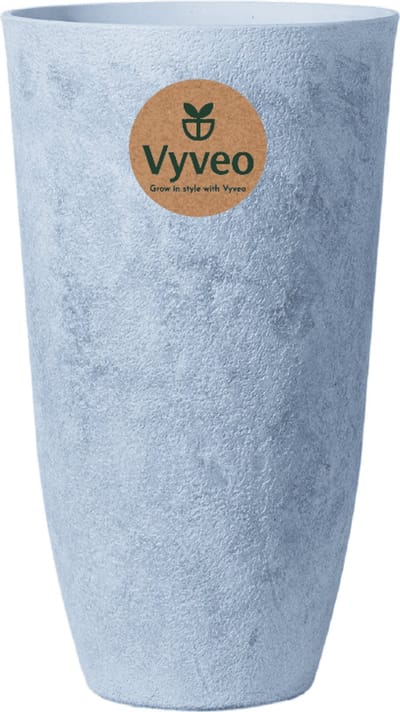 Vyveo - Bloempot Tower - 31x52 - Lichtgrijs (Retro) - Bloempot voor binnen en buiten - Lichtgewicht - Breukbestendig - Vorstbestendig - UV-bestendig