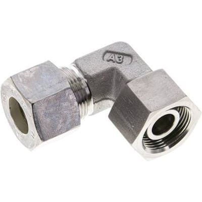 M24x1.5 x 16S RVS Verstelbaar L-Knelfitting 90 graden met Afdichtconus en O-ring 400 Bar DIN 2353 - FL2E-NO-STFP-24-16-SO