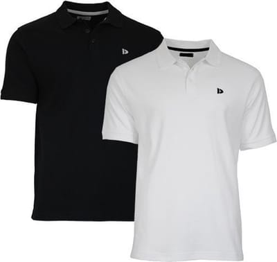 2-Pack Donnay - Polo (Noah) - Sportpolo - Heren - White/Black (997) - maat M
