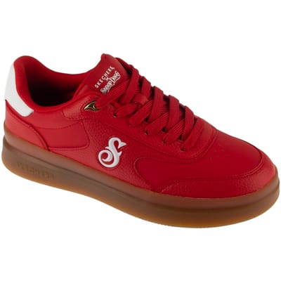 Skechers Duraleather Lace Up Snoop Cupsole Sneaker, Mannen, Rood, Sneakers, maat: 41