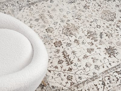 Karpet24 Creation - Luxe Crème Vloerkleed met Oosterse Stijl-Ø 200 cm