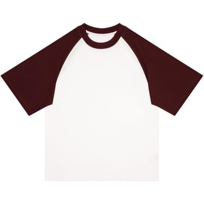 Casual Ronde Hals met Contrasterende Kleur G Zwaar Katoen Heren T-shirt met Korte Mouwen Zomer Raglan Losse Top Herenkleding S white