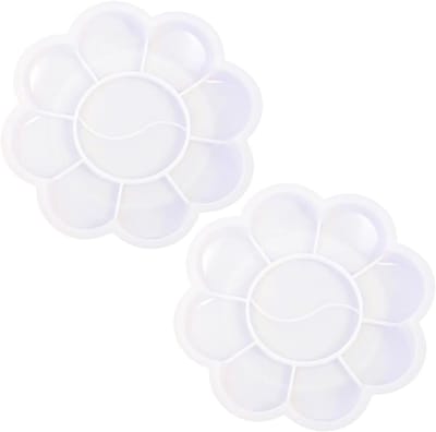 Set van 2 Waterverf Paletten voor Schilderen - Plastic Palette met 10 Stukken voor Studenten en Kunstenaars - Ideaal voor Creatieve Projecten en Kleurenmixen