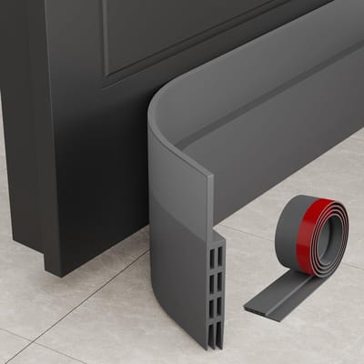 Draai- en tochtstrip voor deuren, geluidsisolatie en energiezuinig, 5cm x 100cm, grijs, weerbestendig en tochtwerend