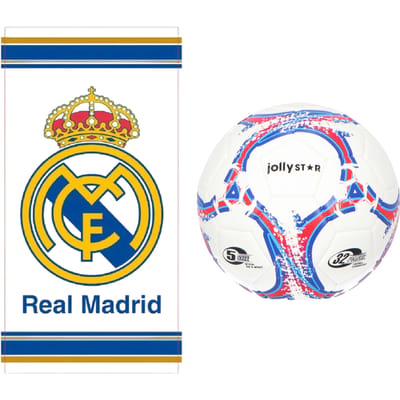 Real Madrid strandset; strandlaken en voetbal
