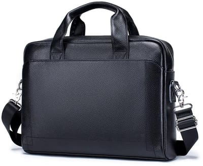 Aktetas - Laptoptas - Schooltas - Schoudertas - Leder - Zwart