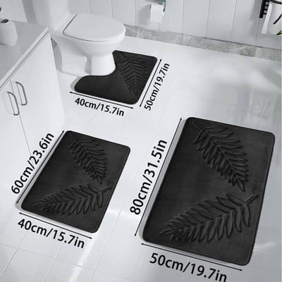 3-delige set badmatten antislip zacht sneldrogend badkamer zachte vloerkleden waterabsorptie snel droog badmat machinewasbaar voor thuisvloer 3 PCS