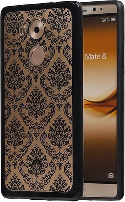 Zwart Brocant TPU back case cover hoesje voor Huawei Mate 8