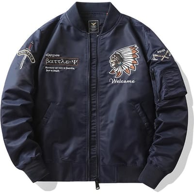 Lente en Herfst Nieuwe Luchtmacht Ma1 Pilotenjas Mannen Zware Industrie Geborduurde Baseballpak Grote Maat Jas Cargo Jas Trendy 4XL gray