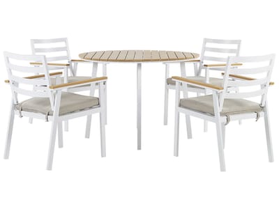 CAVOLI - Tuinset voor 4 - Wit/Beige - Aluminium