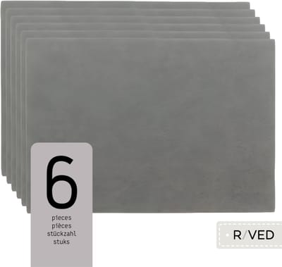 Raved Placemats - Set van 6 Stuks - Vera - Zilver - Kunststof - Eettafel - Onderlegger - Waterafstotend