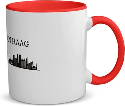 Akyol - den haag koffiemok - theemok - rood - Rotterdam - hagenezen, hagenaren of toeristen - stad - den haag - zuid holland - 350 ML inhoud