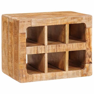 vidaXL - Wijnrek - met - opslag - Bruin - 44 - x - 30 - x - 35 - cm - Massief - Mango - Hout