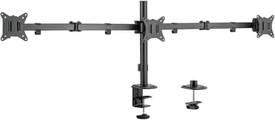 Monitor arm 3 schermen - Monitorhouder voor 3 monitoren - Zwart - 144cm x 15cm x 55cm