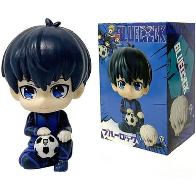 Blue Lock Anime Nagi Yisagi Isagi Yoichi Zittende Figuur Pop Kawaii Tafelblad Model Creatief Verjaardagscadeau Speelgoed voor Fans black
