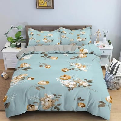 Klassieke dekbedovertreksets Bloemenblauw Goud King, Queen, Full, Twin Dubbele dekbedovertrekken Kussenslopen Beddengoed Beddengoedset 260x220cm 173x218cm 2pcs