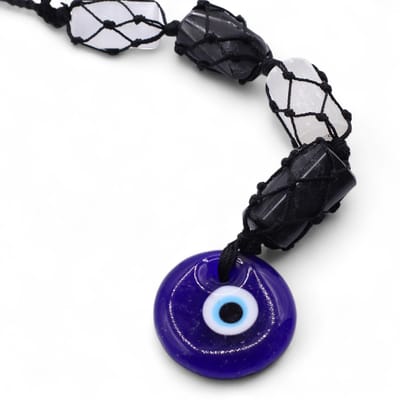 Ancient Wisdom - Hanger - Zwarte tormalijn en seloniet hanger - edelsteen - sieraad - ketting - spiritueel - tijgeroog - amulet - talisman