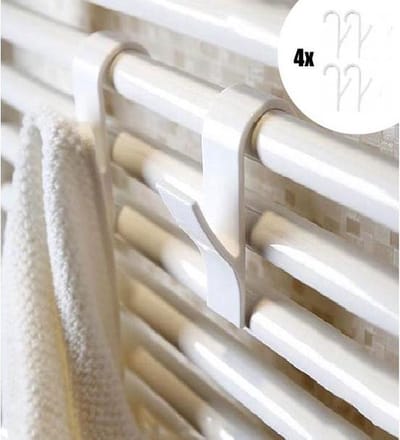 Jumada's Radiator haak - Handdoekhaak - Douche - Badkamer - Verwarming - 4 stuks - Wit