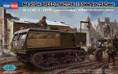 HobbyBoss Modelbouwpakket Landbouwvoertuigen - 82408 M4 High Speed Tractor - 155mm / 8-in. / 240mm Plastic - 1:35 - Modelbouw