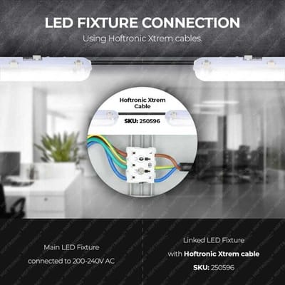HOFTRONIC - LED TL Armatuur 150cm - IP65 Waterdicht - T8 fitting voetjes (G13) - Koppelbaar - 30W 5250lm - Vervangt 130 Watt - 4000K neutraal wit licht - LED TL lamp - incl. LED TL buis - Flikkervrij