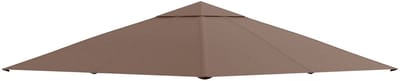 Merax Vervangend Dakdoek Paviljoen 3x3 Meter – Waterafstotend Polyester – UV-Bescherming – Koffiebruin – Zonder Frame