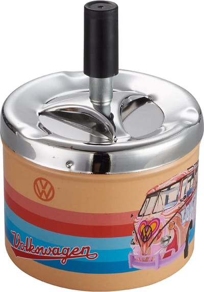 Volkswagen Asbak voor Buiten - Met Deksel - Oranje Ontwerp - 7cm x 9,5cm