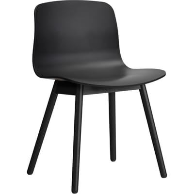 HAY About a Chair AAC 12 - black 2.0 - zwarte lak op waterbasis - Standaard glijders kunststof