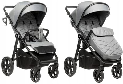 4BABY Xplode kinderwagen Seal Grey - 22kg, gelwielen, UV50