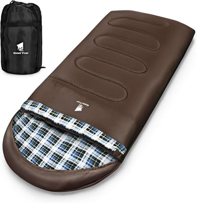 Slaapzak XXL - Kampeerzak Outdoor - Kamperen en Reizen - Grote Bewegingsvrijheid - 220 x 100 cm - Bruin