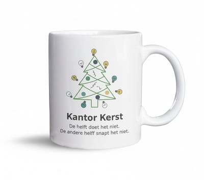Grappige Kantoor Kerst Koffiemok “Kantoor Kerst” – Humoristische Werk Kersttekst – 330 ml Keramische Mok