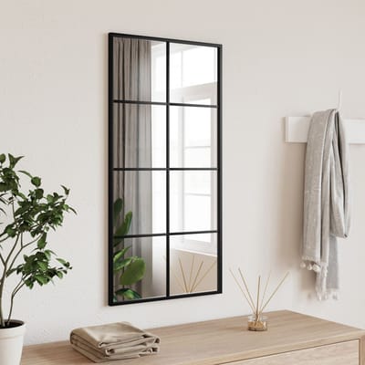 vidaXL - Wandspiegel - rechthoekig - 40x80 - cm - ijzer - zwart