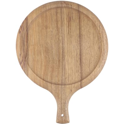 Houten Pizza Dienblad Rond Pizza Bord met Handvat Snijplank Bakvorm Keuken Bakgereedschap beige