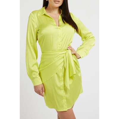 GUESS  Eco Es Ls Alya Dress Acid Bite Maat: S | Blousejurken Outlet | Dames | Groen