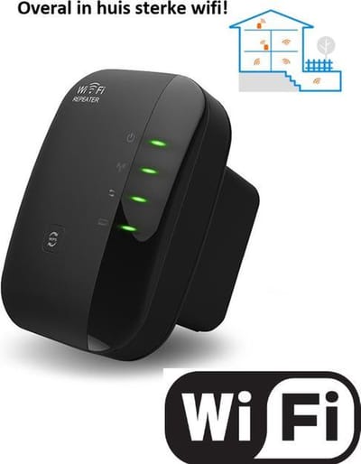 Living Needs - Wifi versterker stopcontact - 1200Mbps - Gemakkelijk installeren met Plug & Play - Zwart