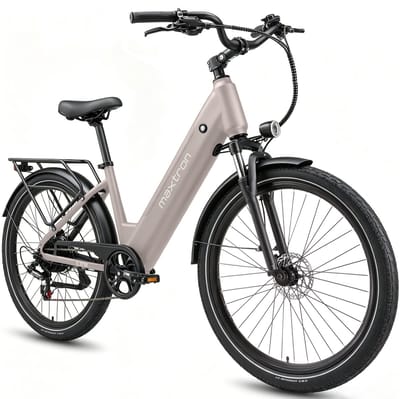 Maxtron Lira 28 Inch Elektrische Stadsfiets - 48V 15Ah Lithium-accu - Actieradius tot 140 km - 250W Motor - Hydraulische Schijfremmen - Shimano 7 Versnellingen - Max. Belastbaar 120 kg - Met Achterlicht - Goud
