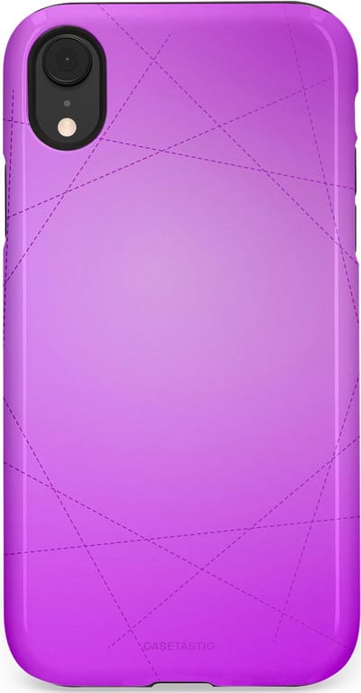 Casetastic Hoesje Geschikt voor Apple iPhone Xr - Stijlvolle Beschermende Duo-layer Case - Emily in het paars