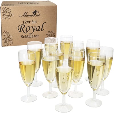 Set van 12 ROYAL champagneglazen